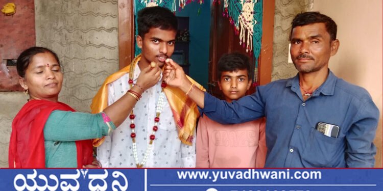 ಗಾರೆ ಕೆಲಸದವರ ಮಗ ಶಿಕಾರಿಪುರ ತಾಲೂಕಿಗೆ ಟಾಪರ್