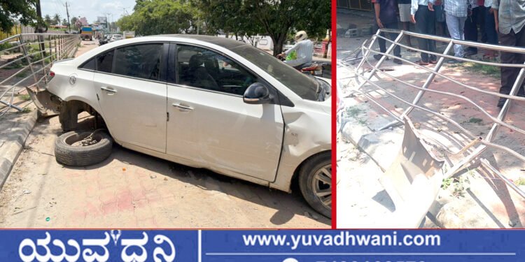 ಶಿವಮೊಗ್ಗ, ಪಾದಾಚಾರಿ ಮಹಿಳೆಗೆ ಡಿಕ್ಕಿ ಹೊಡೆದ ಕಾರು!