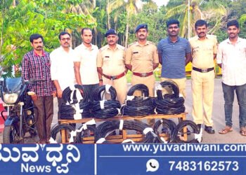 ತೀರ್ಥಹಳ್ಳಿ, ಮೋಟಾರ್ ಕೇಬಲ್ ವೈರ್ ಕಳ್ಳತನ, ಶಿವಮೊಗ್ಗದ ವ್ಯಕ್ತಿ ಬಂಧನ