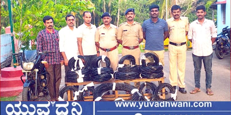 ತೀರ್ಥಹಳ್ಳಿ, ಮೋಟಾರ್ ಕೇಬಲ್ ವೈರ್ ಕಳ್ಳತನ, ಶಿವಮೊಗ್ಗದ ವ್ಯಕ್ತಿ ಬಂಧನ