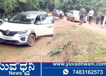 ಸಿನಿಮೀಯ ಶೈಲಿಯಲ್ಲಿ ಪೊಲೀಸರ ಚೇಸಿಂಗ್, ಕಾರು ಬಿಟ್ಟು ಕಾಡಿಗೆ ನುಗ್ಗಿದ ದನಗಳ್ಳರು!