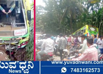 ಅಡಿಕೆ ತೋಟಕ್ಕೆ ನುಗ್ಗಿದ ಬಸ್, 15ಕ್ಕೂ ಹೆಚ್ಚು ಪ್ರಯಾಣಿಕರಿಗೆ ಗಂಭೀರ ಗಾಯ!