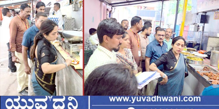 ಶಿವಮೊಗ್ಗ, ವೆಜ್, ನಾನ್‌ವೆಜ್ ಫುಡ್ ಕೋರ್ಟ್‌ಗಳಿಗೆ ಎಸಿ ತಂಡದ ದಿಢೀರ್ ದಾಳಿ