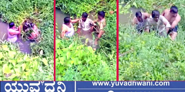 ನೀರಿನಲ್ಲಿ ಅಡಗಿ ಕುಳಿತ ಆರೋಪಿ, ಹೆಡೆಮುರಿ ಕಟ್ಟಿದ ಭದ್ರಾವತಿ ಪೊಲೀಸ್